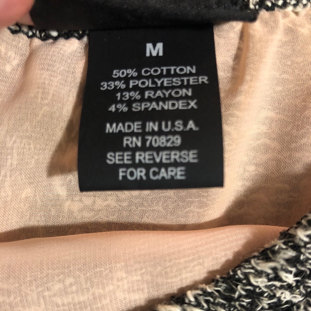 Rue21 Black/White Knit Sweater with pink underlay - Picture 4 of 4